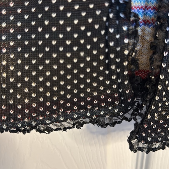 Brenda French for French Rags Black and White Cardigan with Crystal Flowers - Picture 3 of 9